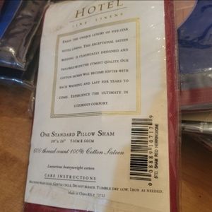 New Hotel Fine Linens red pillowcase 600 tc standard